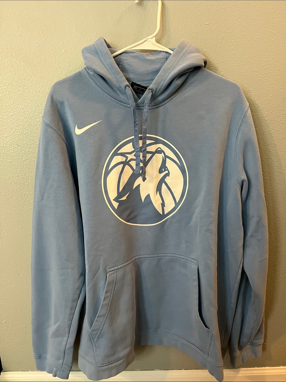 Nike Light Blue Wolves Logo Crewneck Hoodie